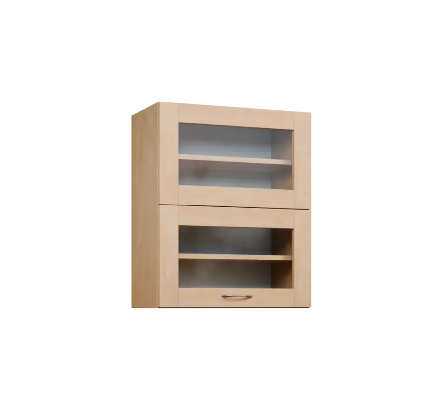 CHVVP - 6S horní skříňka, 2 výklopy, prosklená, 730x600x300, bříza světlá